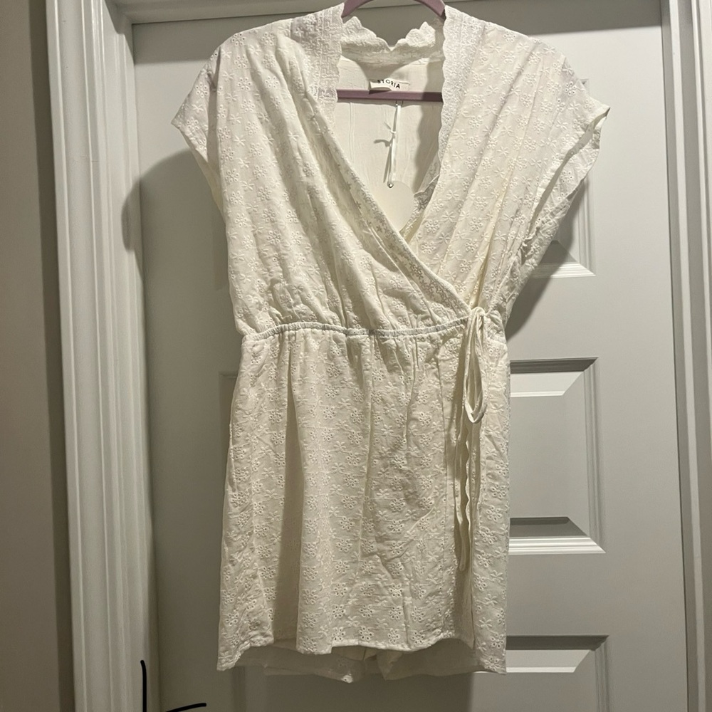 White Wrap Romper